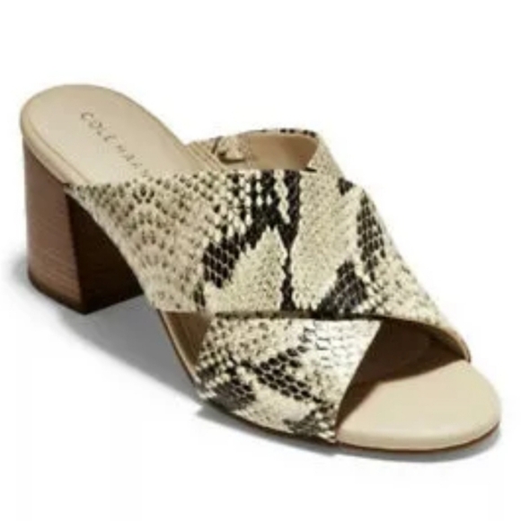 NEW Cole Haan Dakota Snakeskin Print Sandals - Picture 1 of 7